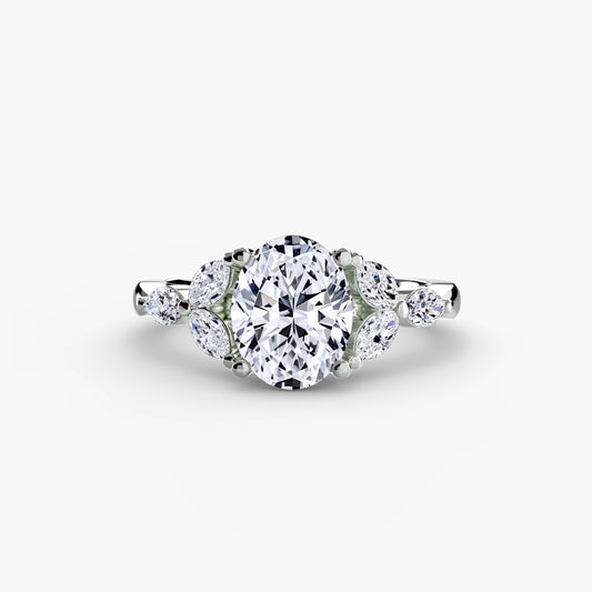 Brillantschliff Schmuckstein Ring in Gold – Hauptansicht