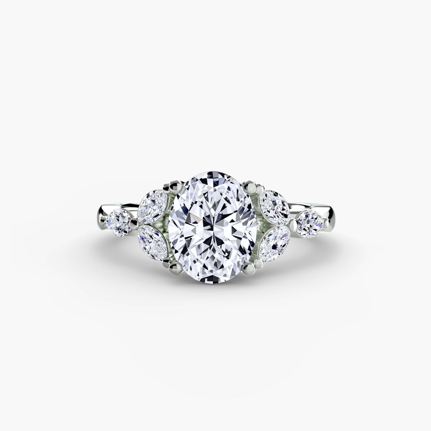 Brillantschliff Schmuckstein Ring in Gold – Profilansicht