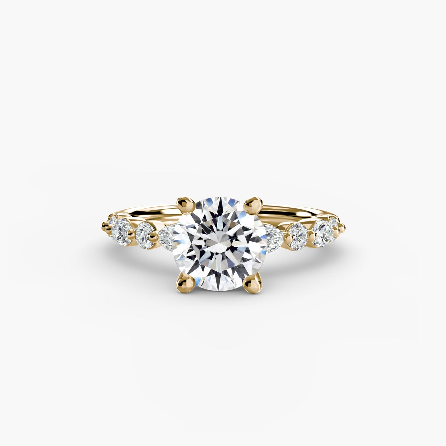 Edler Diamant Setting 0,35-Karat Gold – Frontansicht