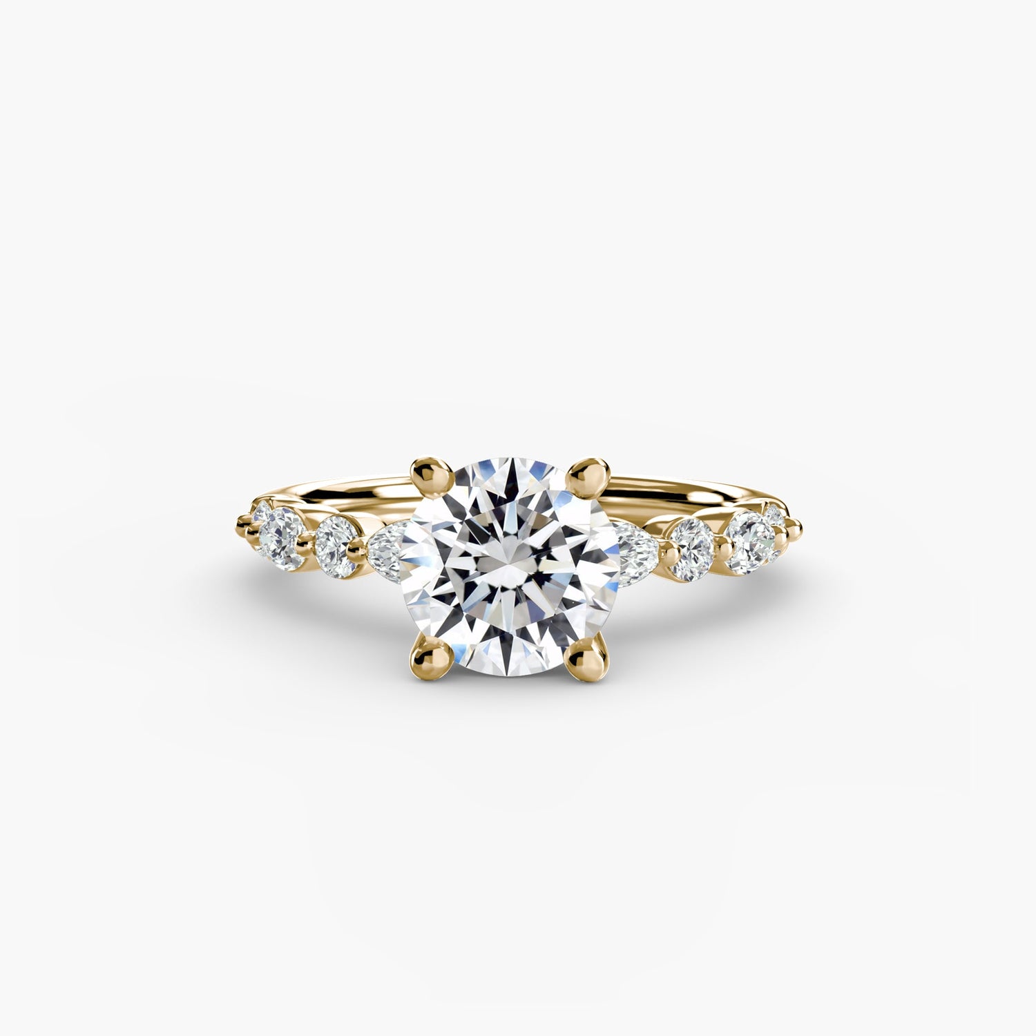 Edler Diamant Setting 0,35-Karat Gold – Frontansicht
