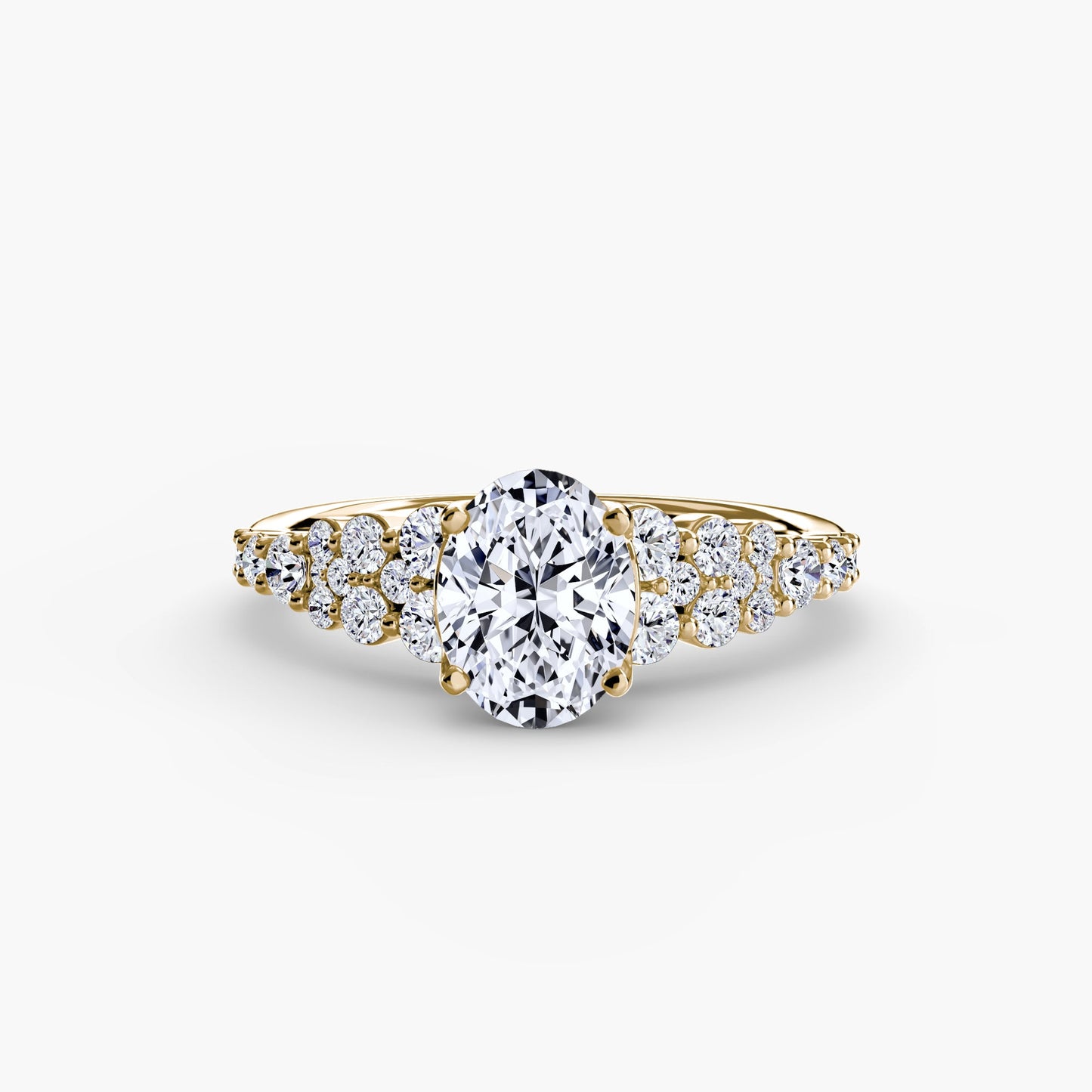 Brillantschliff Edelstein Ring in Gold – Draufsicht