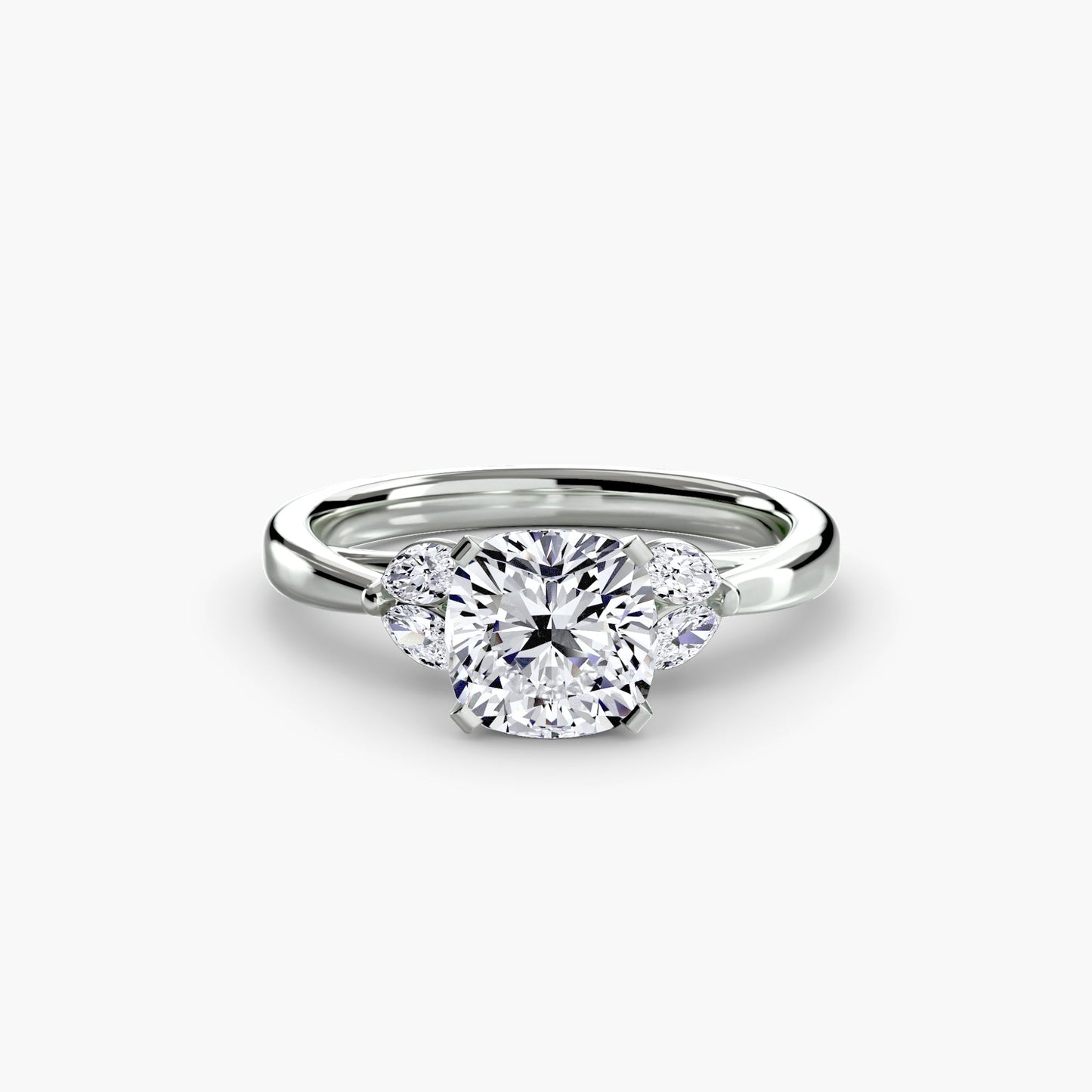 Edelstein Rund-Brillant Setting in Gold – Schrägansicht