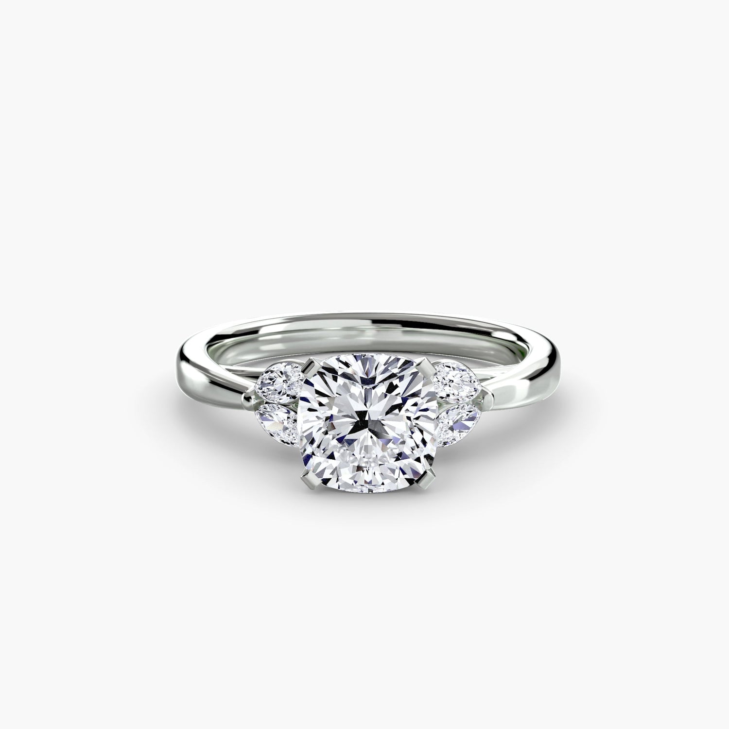 Edelstein Rund-Brillant Setting in Gold – Schrägansicht