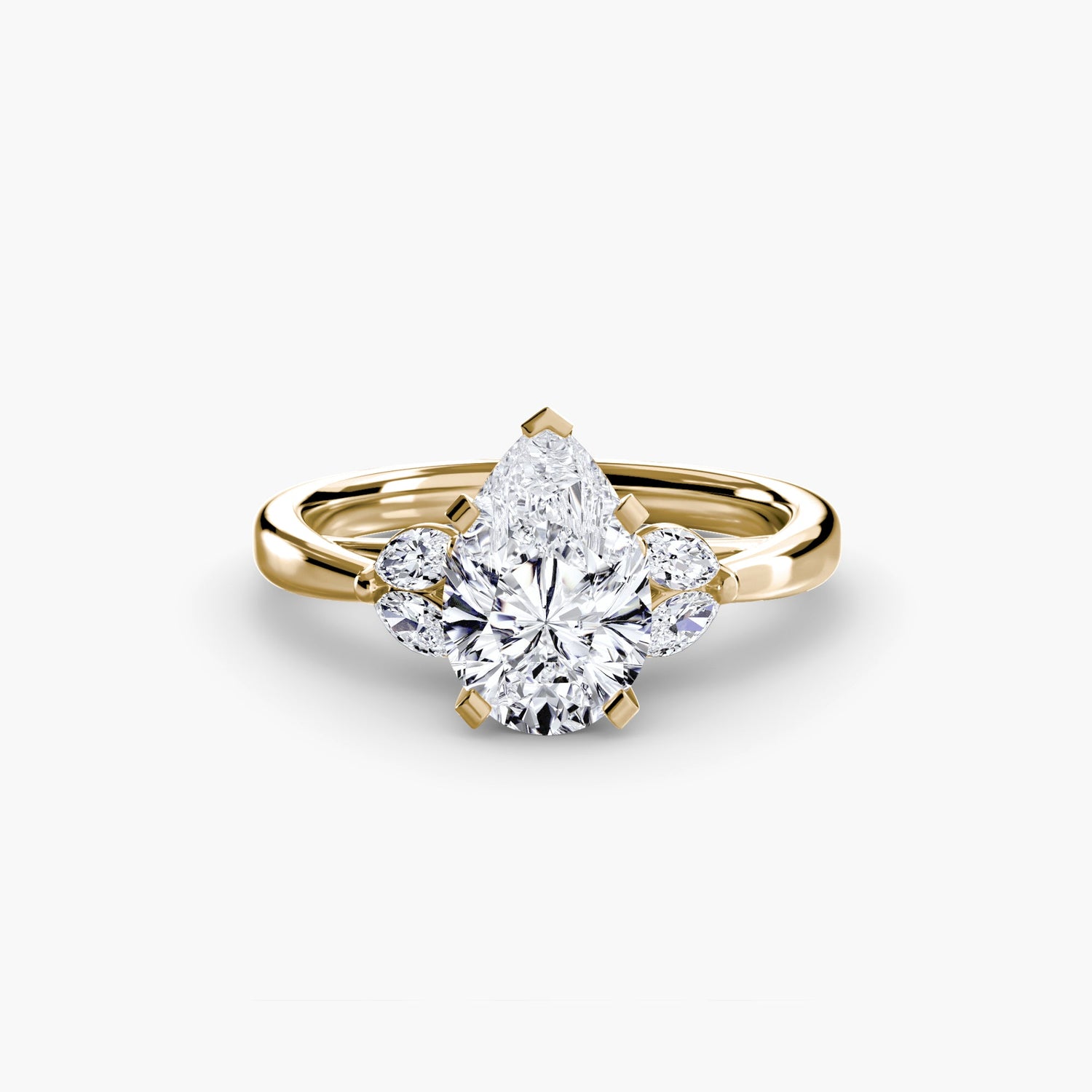 Edelstein Rund-Brillant Setting in Gold – Draufsicht