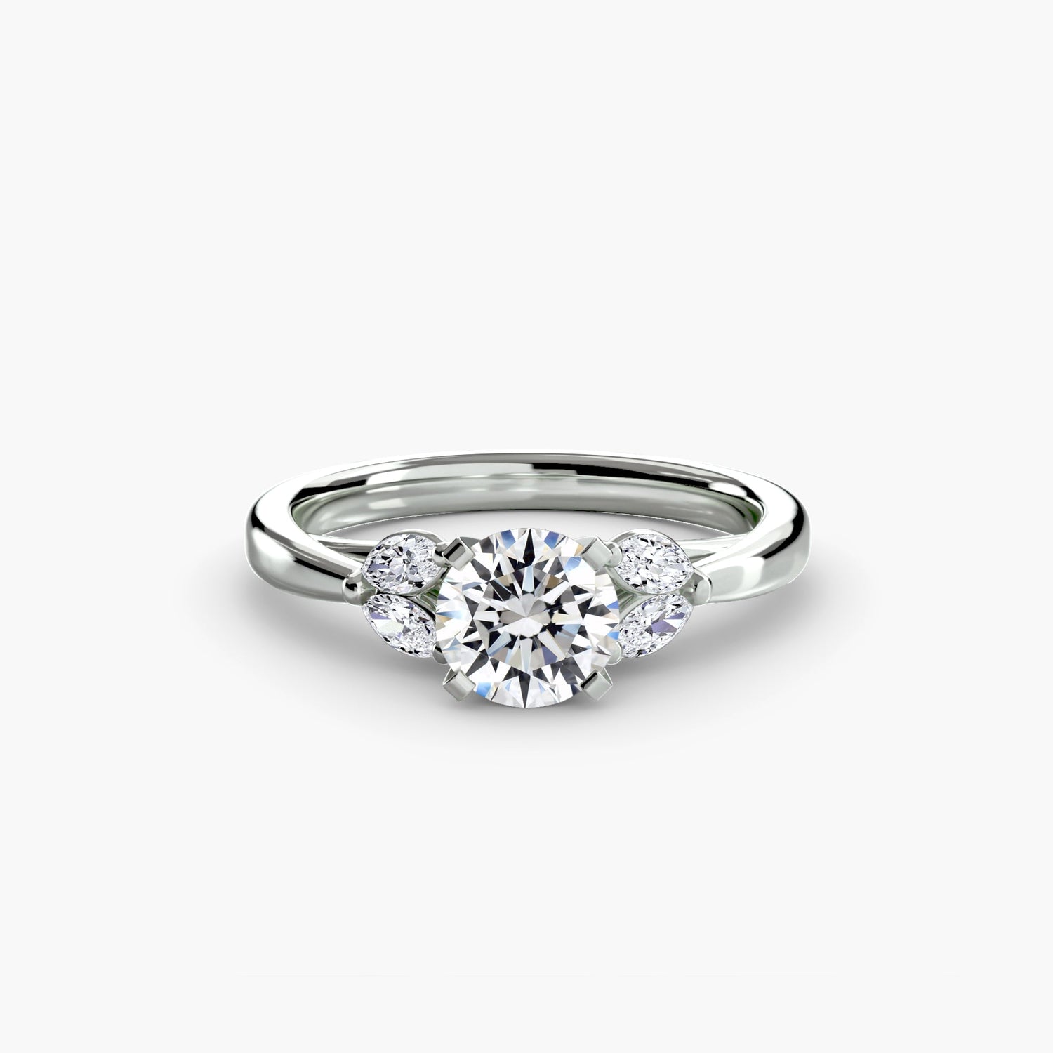 Rund-Brillant Edelstein Ring in Gold – Hauptansicht