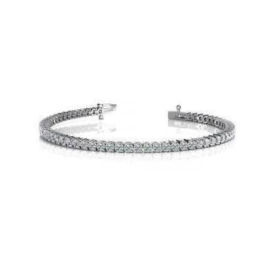 WG 14K Zwei-Zacken-Set rundes Echt Diamant-Tennis-Armband 6.20 Ct