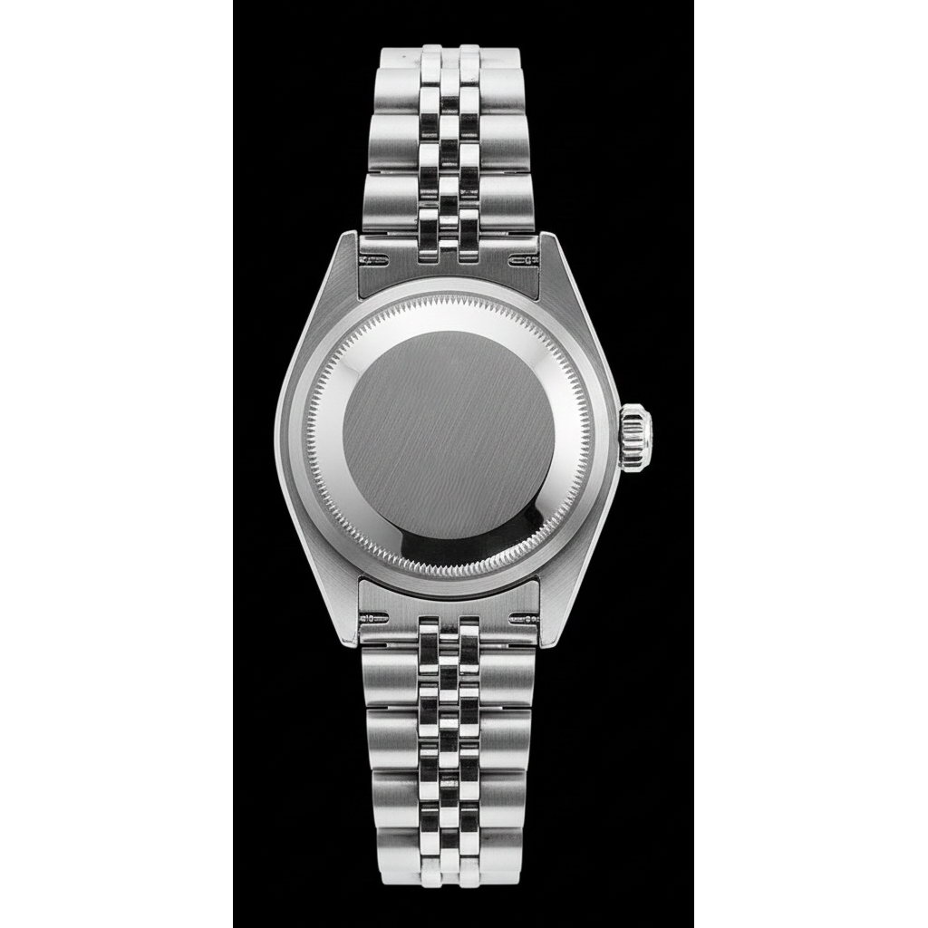 Weißes Rolex-Damenarmband mit römischem Zifferblatt und Datumsanzeige, nur Diamantlünette