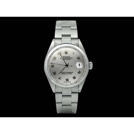 Weißes arabisches Zifferblatt Rolex Date Just Betrachten Oyster Perpetual Edelstahl SCHNELLES EINSTELLEN