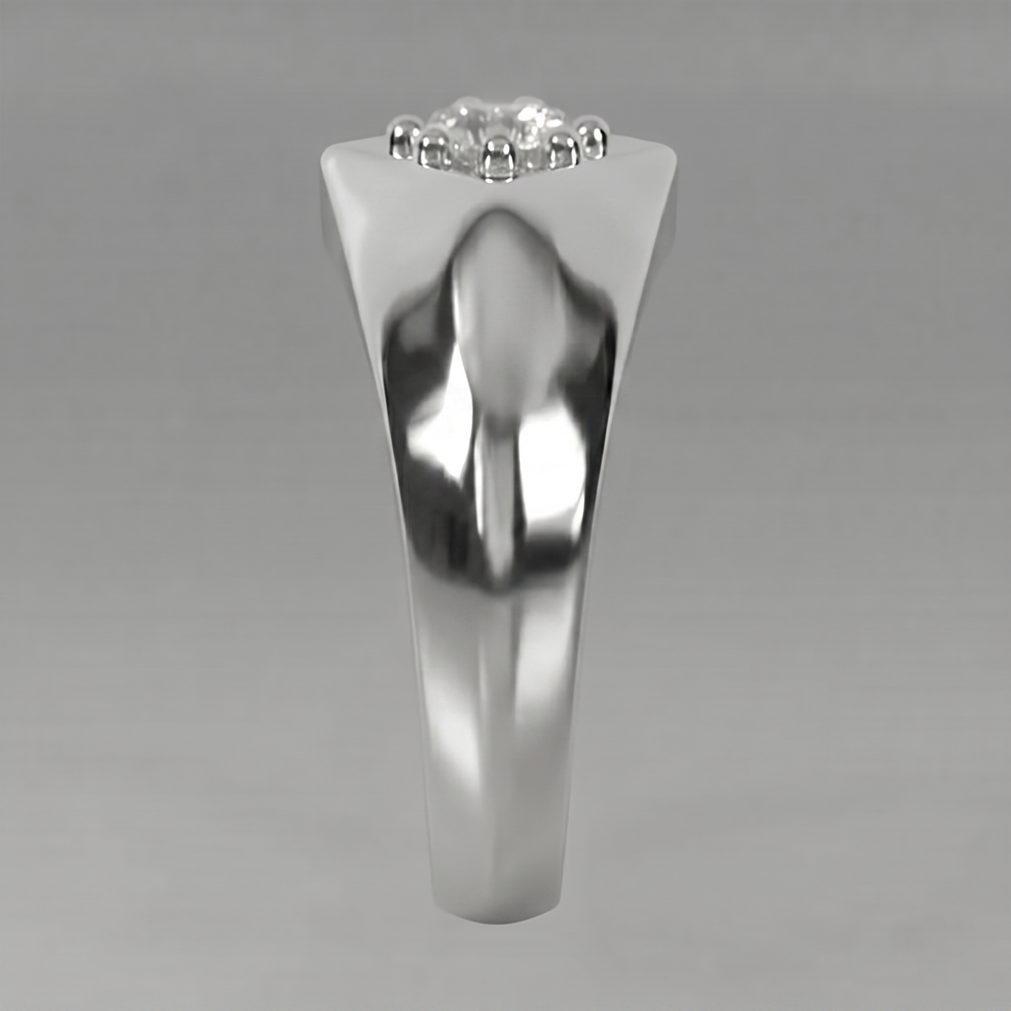 Weiß Gold Herren Ring Mit Echt Aus der Erde Abgebauter Natürlicher Diamant