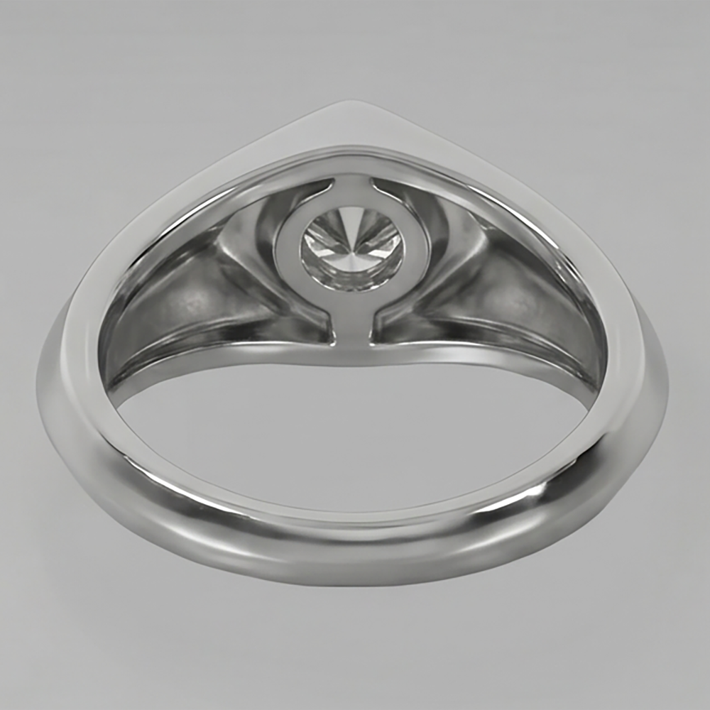 Weiß Gold Herren Ring Mit Echt Aus der Erde Abgebauter Natürlicher Diamant