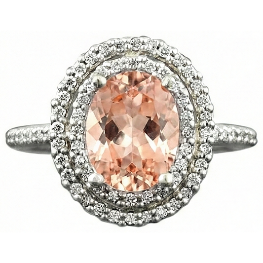 echter oval morganit 10.00Karat ring Seitenansicht