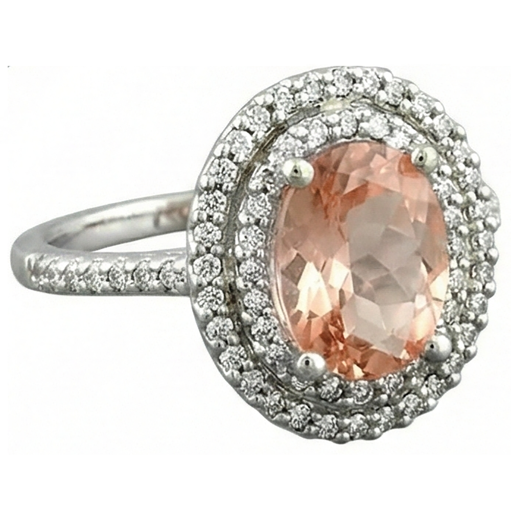 echter oval morganit 10.00Karat ring Detailansicht