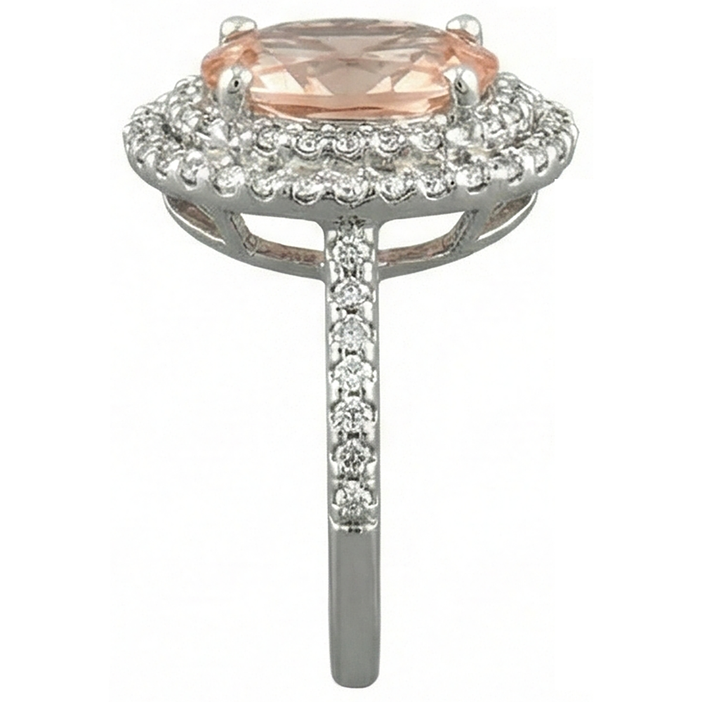 echter oval morganit 10.00Karat ring auf Weiß