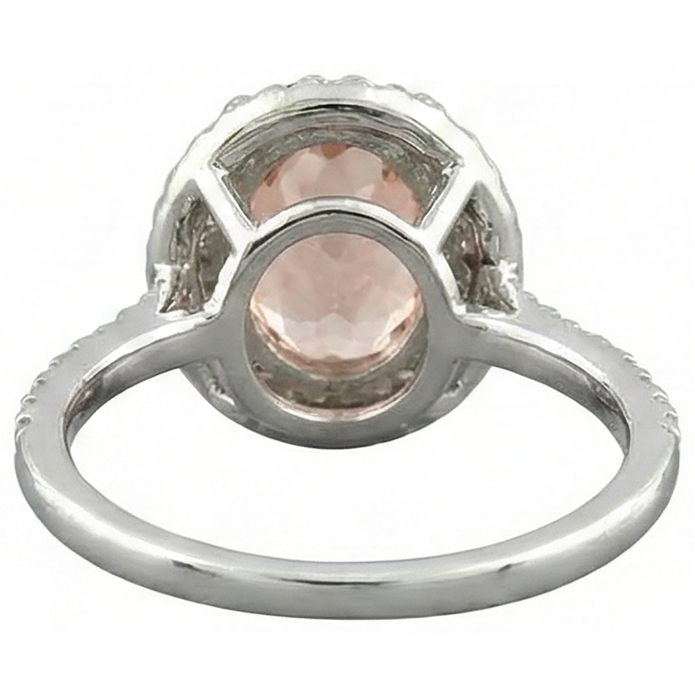 echter oval morganit 10.00Karat ring mit Diamantbesatz