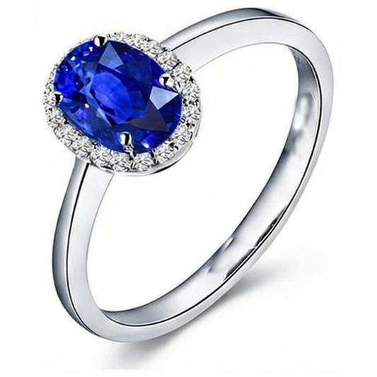 echter oval saphir 1.50Karat ring Seitenansicht