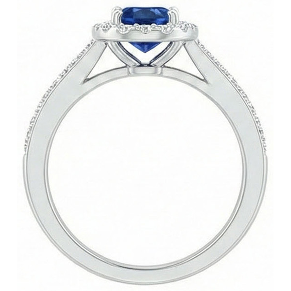 echter oval saphir 2.11Karat ring auf Weiß