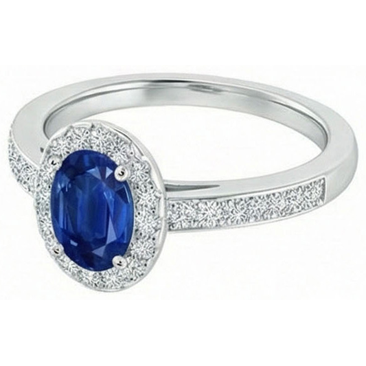 echter oval saphir 2.11Karat ring Detailansicht