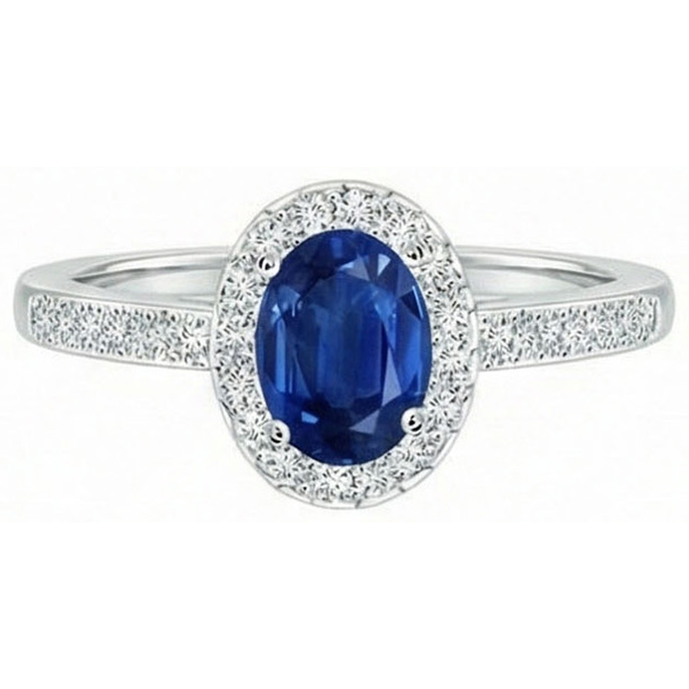 echter oval saphir 2.11Karat ring Seitenansicht