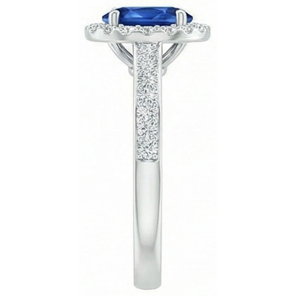 echter oval saphir 2.11Karat ring Profilansicht