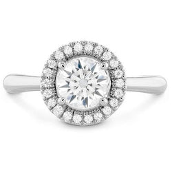 Weißgold 14K 3,60 Karat runder Echt Aus der Erde Abgebauter Natürlicher Diamant-Halo-Ring