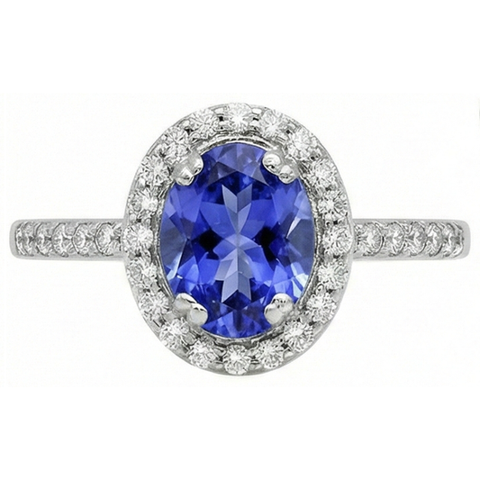 echter oval diamant 3.10Karat ring Seitenansicht