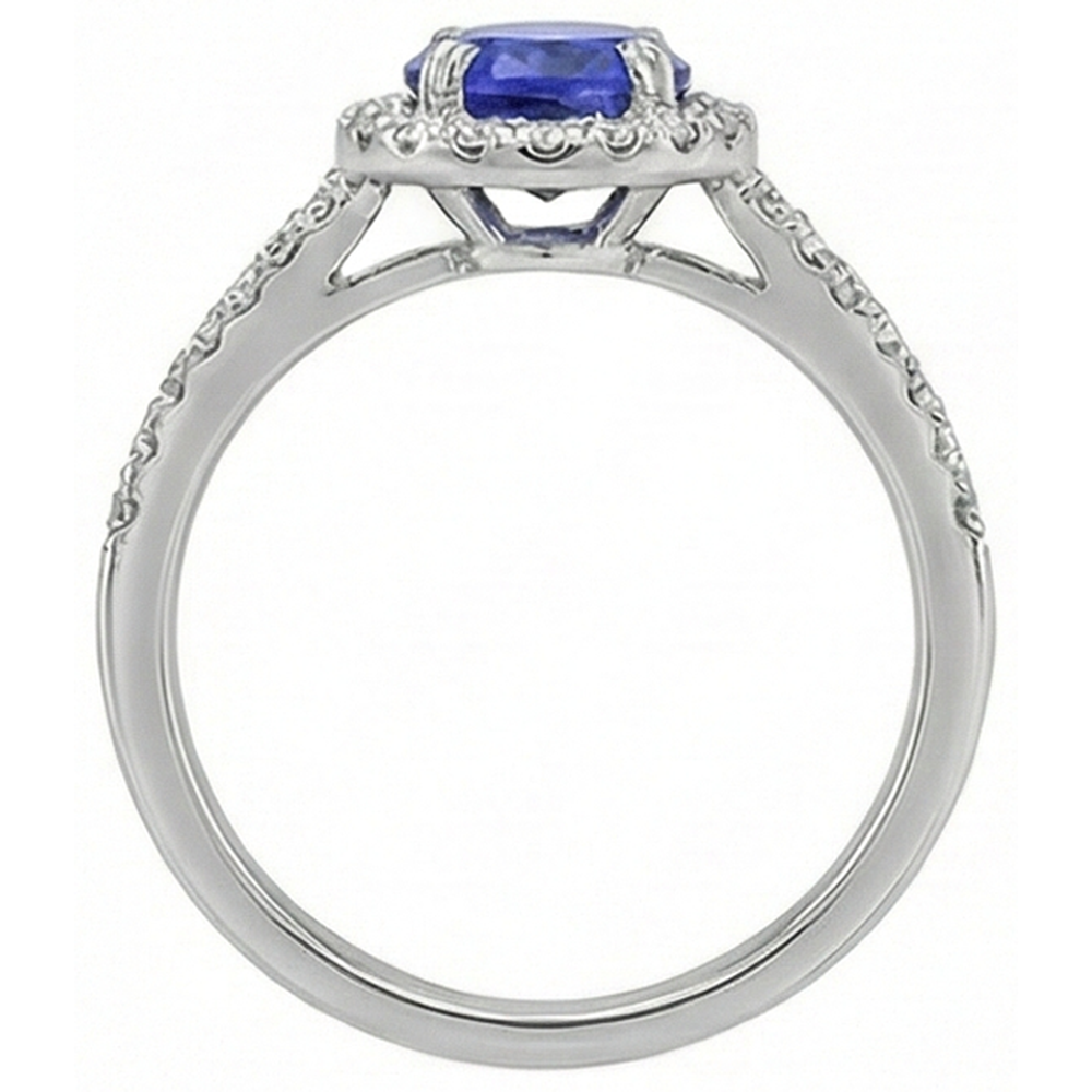 echter oval diamant 3.10Karat ring Draufsicht