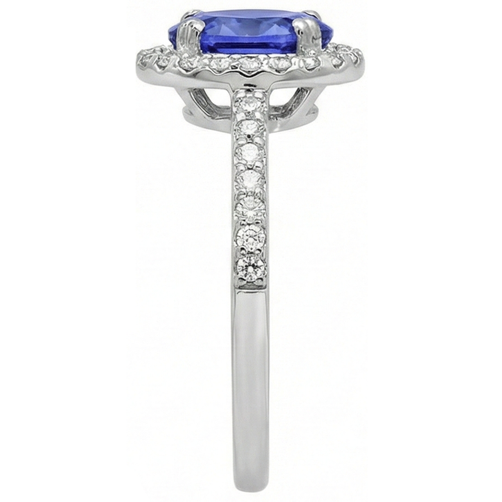 echter oval diamant 3.10Karat ring Profilansicht
