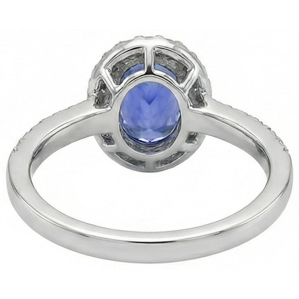 echter oval diamant 3.10Karat ring auf Weiß