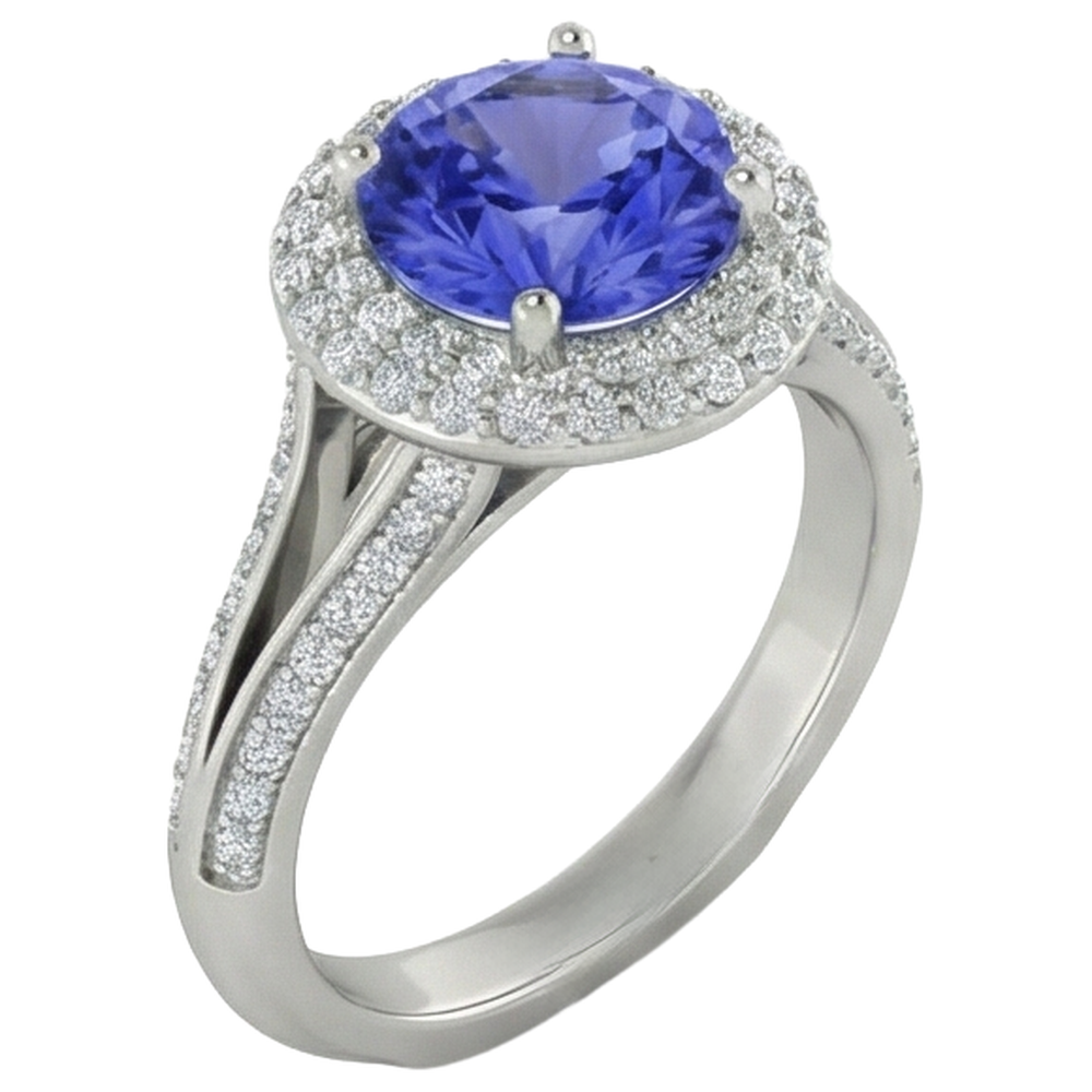 echter round diamant 3.75Karat ring Detailansicht