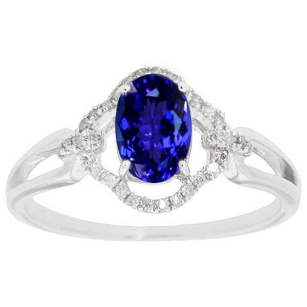 echter oval tansanit 6.70Karat ring Seitenansicht