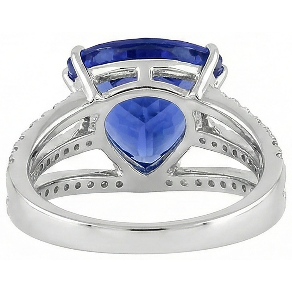 echter trillion tansanit 6Karat ring mit Diamantbesatz