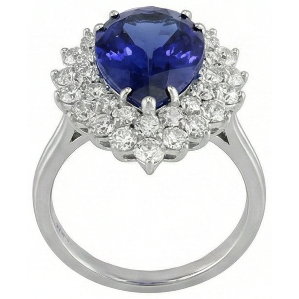 echter round diamant 3.75Karat ring Draufsicht