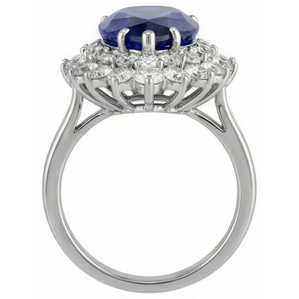 echter round diamant 3.75Karat ring auf Weiß