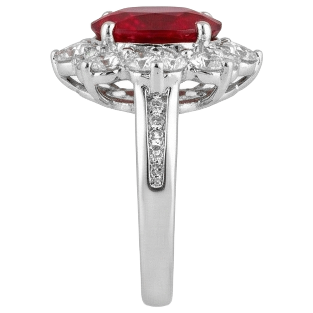 Weißgold 14K Lady Rubin und Aus der Erde Abgebauter Natürlicher Diamanten 5,90 Karat Ehering