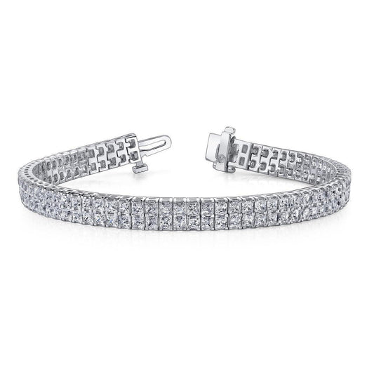 Weißgold 14K Prinzessin Schliff 20.10 Karat funkelnde Echt Diamanten Armband