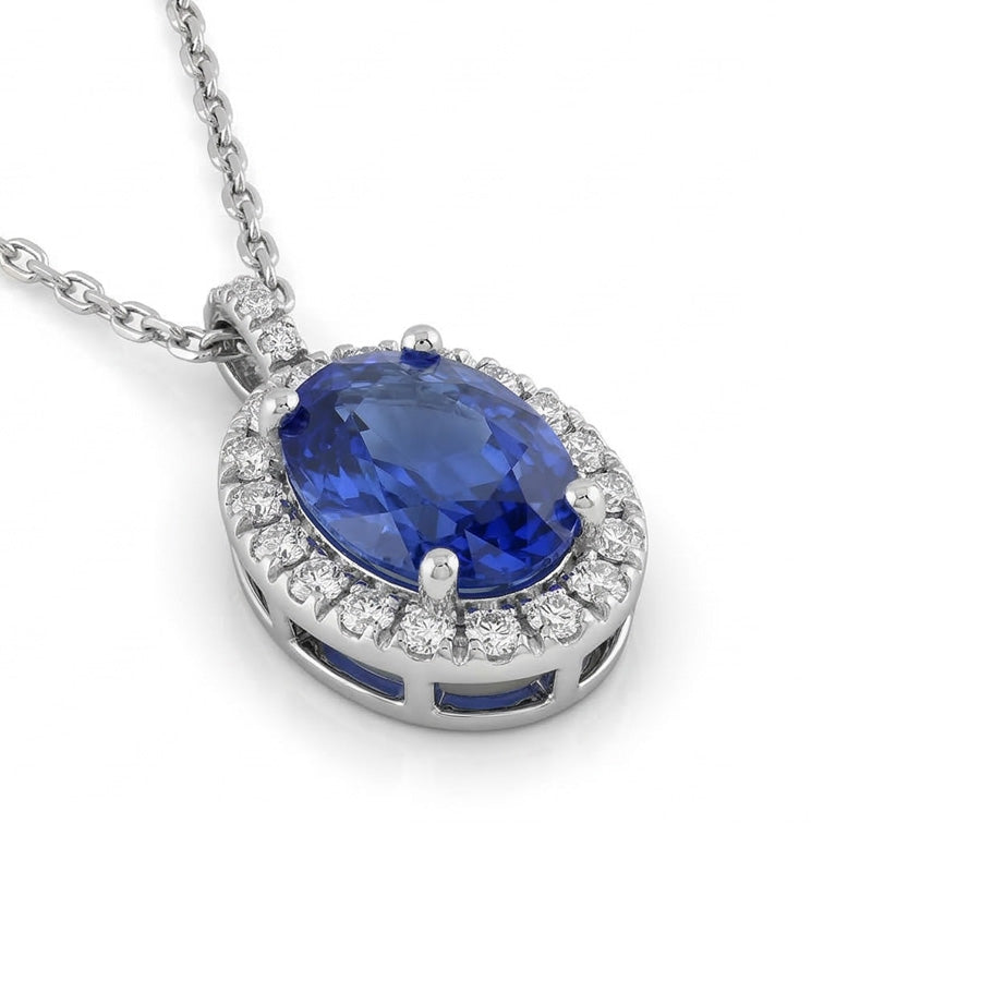 echter oval saphir 3.70Karat anhänger Detailansicht