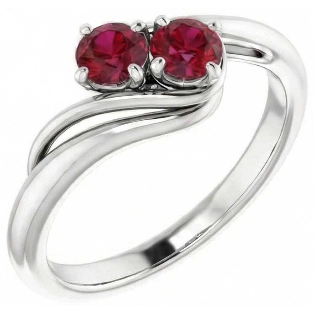 echter round rubin 1.60Karat ring Seitenansicht
