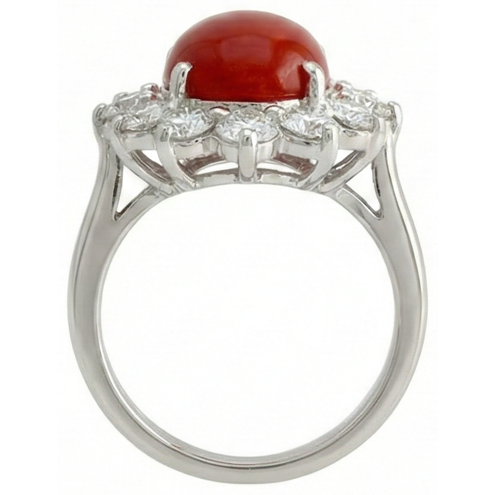 echter oval diamant 16.50Karat ring Profilansicht