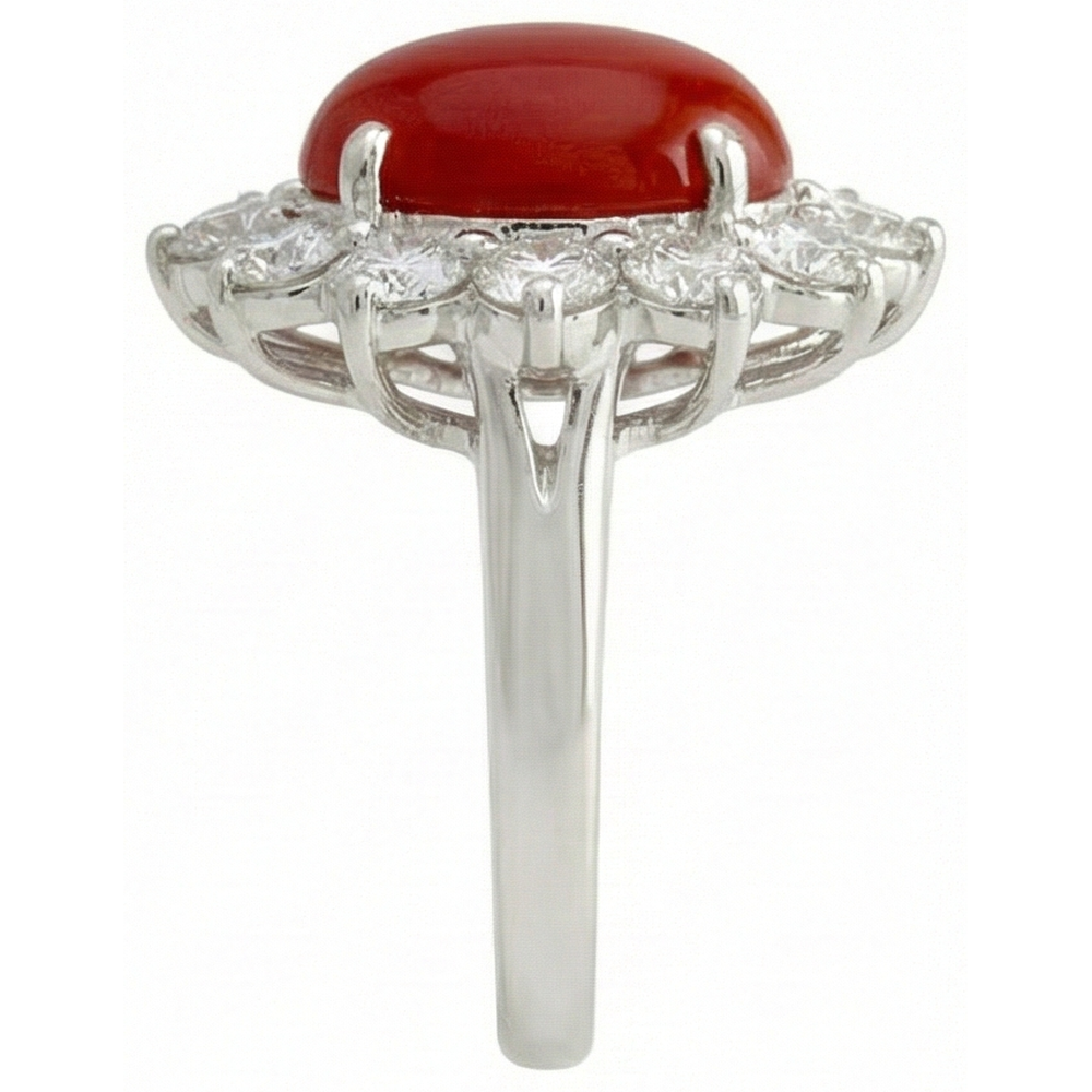 echter oval diamant 16.50Karat ring auf Weiß