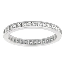 Weißgold 2,24 Karat Prinzessinnenschnitt Echt Diamant Eternity Ring Band Schmuck