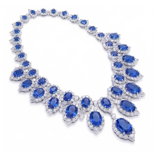 echter oval diamant anhänger Vorderansicht