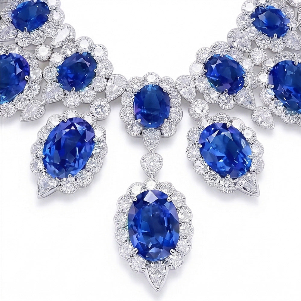 echter oval diamant anhänger Detailansicht