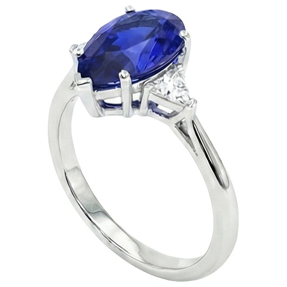 echter pear diamant 2.25Karat ring Draufsicht