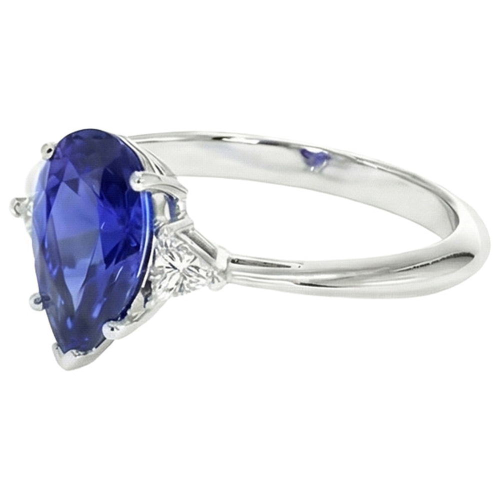 echter pear diamant 2.25Karat ring Profilansicht