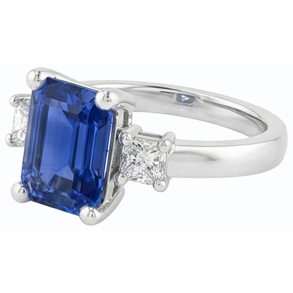 echter princess diamant 2.50Karat ring Profilansicht