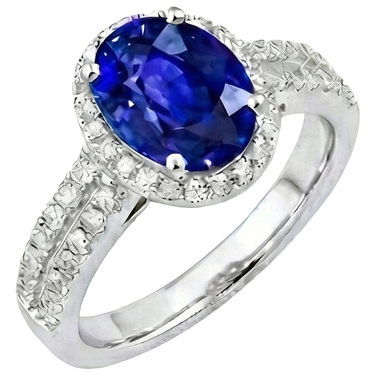echter oval diamant 4.81Karat ring Vorderansicht