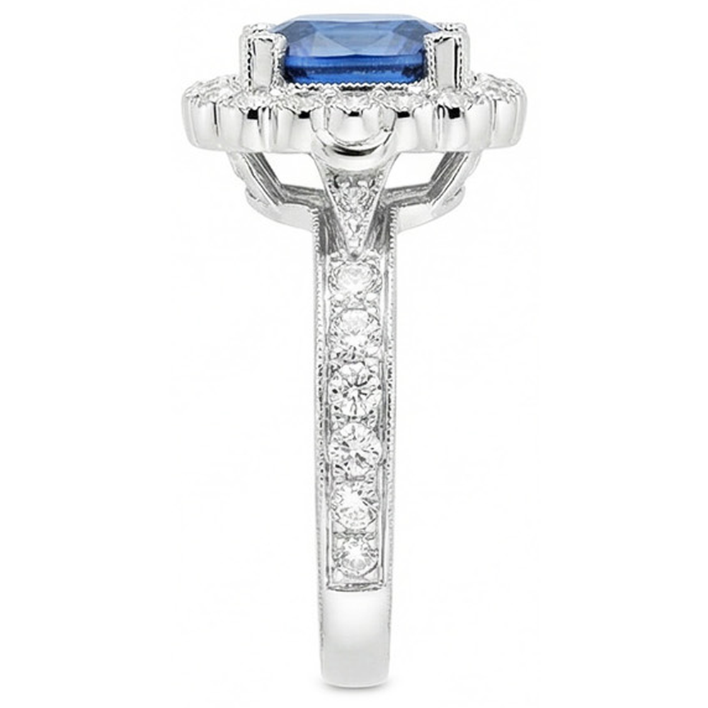 echter round saphir 4Karat ring Draufsicht
