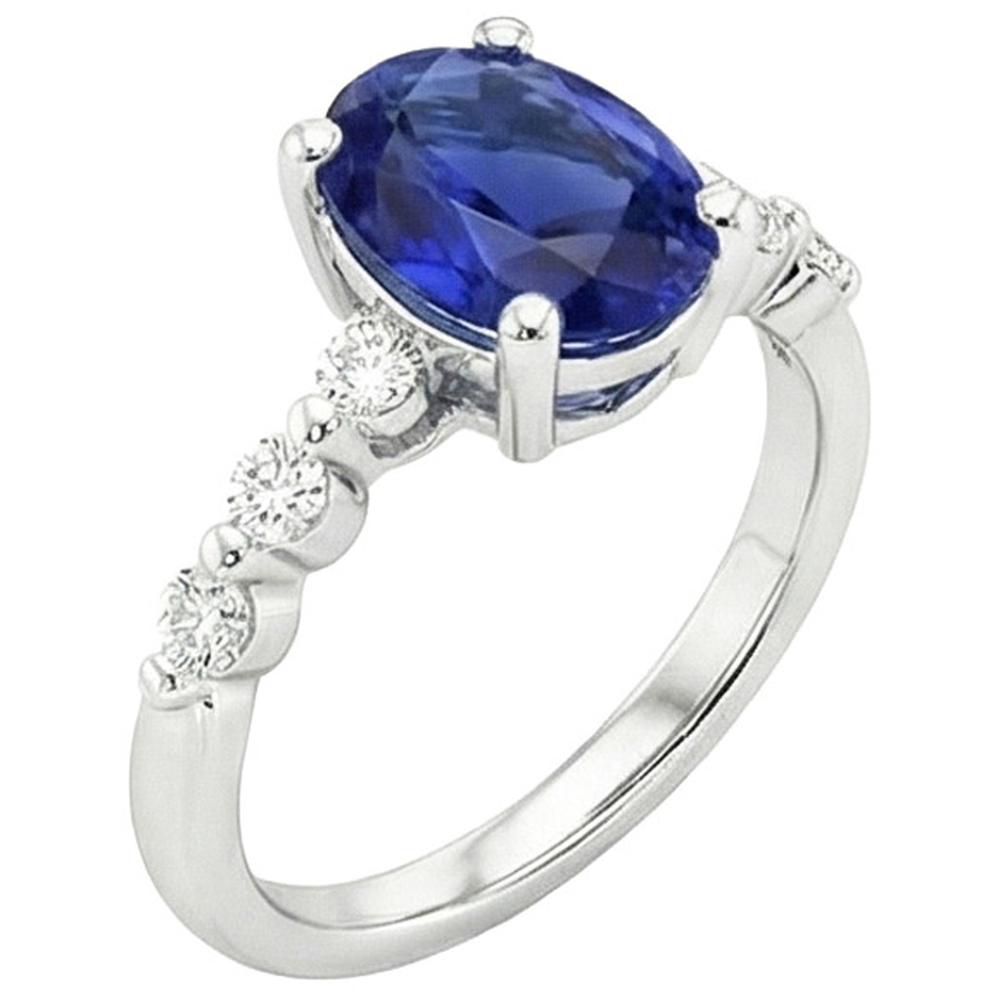 echter oval diamant 4.50Karat ring Seitenansicht