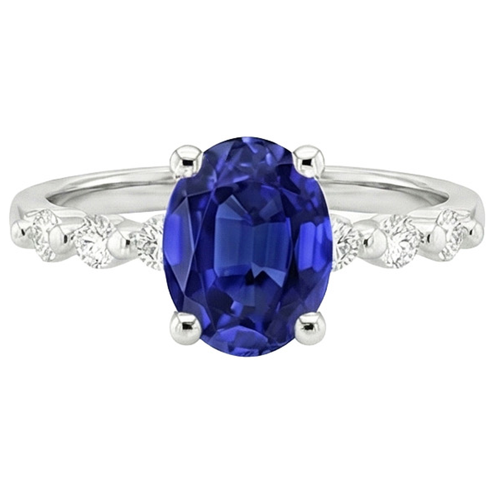 echter oval diamant 4.50Karat ring Draufsicht