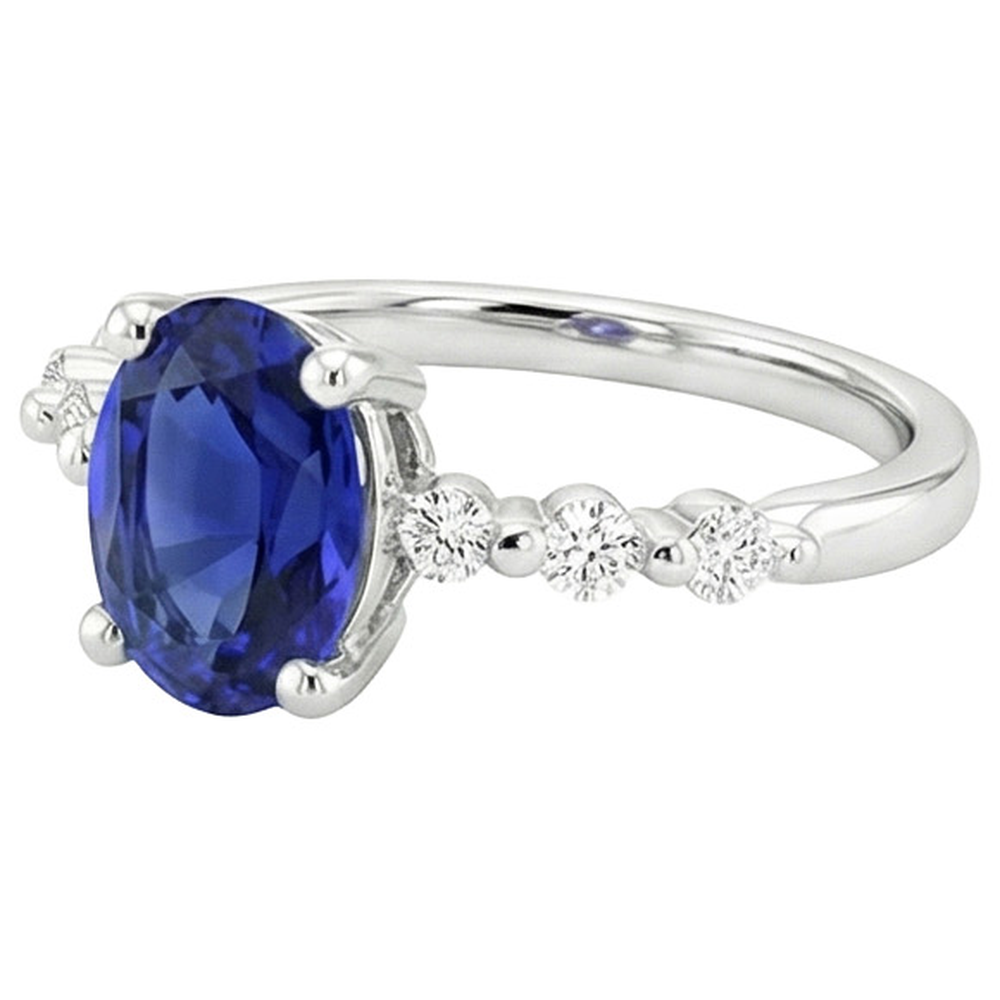 echter oval diamant 4.50Karat ring Profilansicht